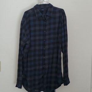 Green and Blue Plaid Flannel Shirt